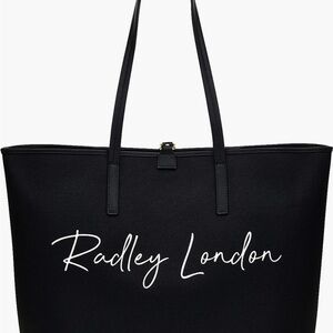 RADLEY LONDON Black Tote with White Script Logo